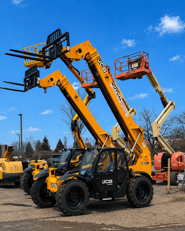 Telehandler trash hopper attachment rental Chicago